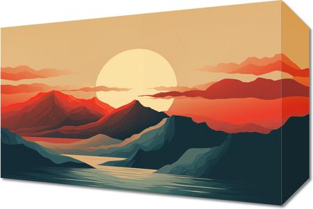 Zakito Posters Obraz 30x20cm Zachód Słońca nad Górami