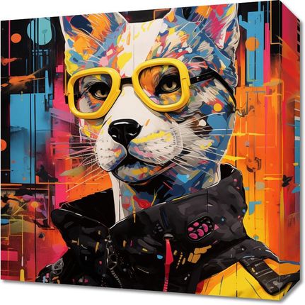 Zakito Posters Obraz 40x40cm Kot w Miejskim Stylu