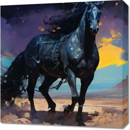 Zakito Posters Obraz 60x60cm Czarny Koń Własnego Wyścigu