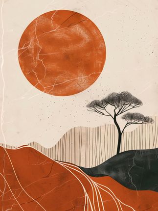 Zakito Posters Plakat 60x80cm Afrykański Zachód Słońca
