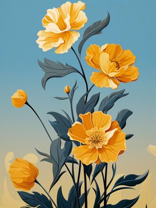Zakito Posters Plakat 60x80cm Złoty Kwiatowy Świt