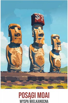 Zakito Posters Plakat 21x29,7cm Posągi Moai