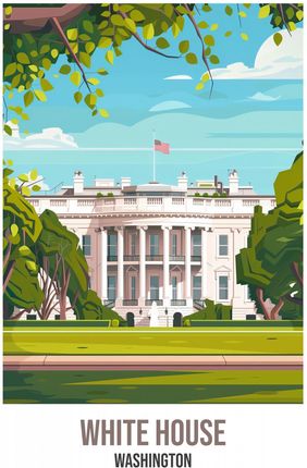Zakito Posters Plakat 21x29,7cm White House, Washington