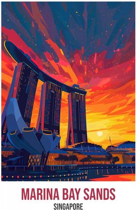 Zakito Posters Plakat 21x29,7cm Marina Bay Sands, Singapore