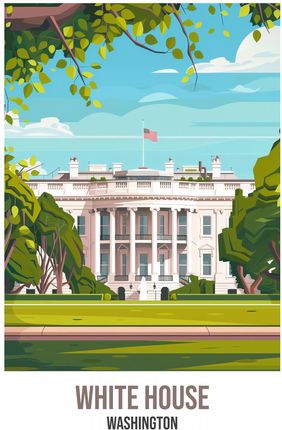 Zakito Posters Plakat 56,6x86,4cm White House, Washington