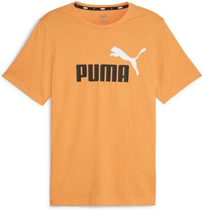 Męska Koszulka z krótkim rękawem Puma Ess+ 2 Col Logo Tee 58675949 – Pomarańczowy