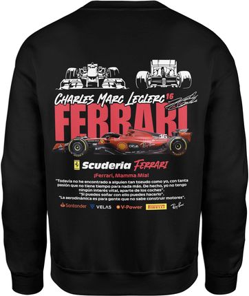 Ferrari F1 Bolid Formula 1 Męska bluza (XL, Czarny)