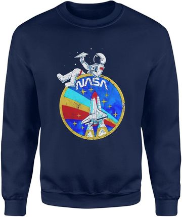 Nasa Zabawny Kosmonauta Kosmos Męska bluza (XL, Granatowy)