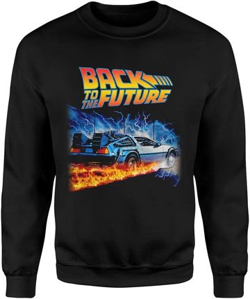 Back To The Future Powrót Do Przyszłości Delorean Vintage Męska bluza (S, Czarny)