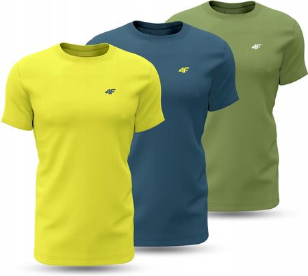 Koszulka Męska 4F T-shirt Bawełniany Na Co Dzień Limitowana Zestaw 3PAK