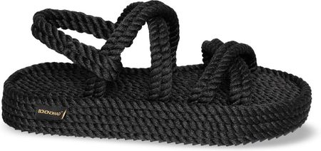 Bohonomad Tahiti Platform Rope Sandal - Black