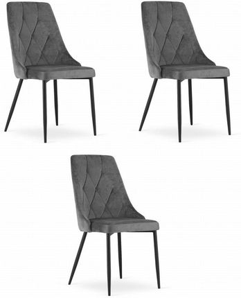 Krzesło IMOLA - jasny szary aksamit x 3
