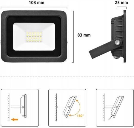 Superled Naświetlacz Led Halogen Lampa Slim Led 20W Premium 3232Sl - zdjęcie 3