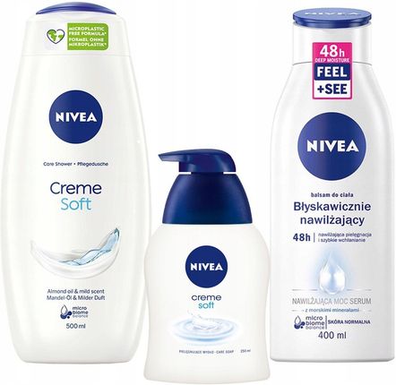 Nivea Creme Soft Zestaw Do Pielęgnacji Ciała 3Szt.