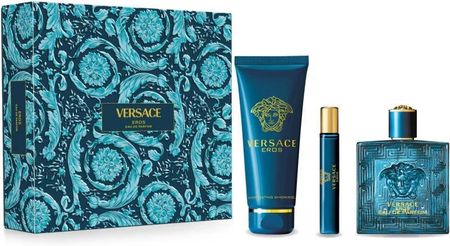 Versace Eros Zestaw Woda Perfumowana 100ml + Woda Perfumowana 10ml + Żel Pod Prysznic 150ml Dla Mężczyzn