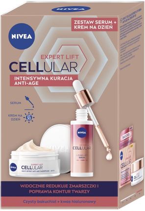 Nivea Cellular Expert Lift Duopack: Krem Anti-Age Do Twarzy Z Spf30 50ml + 3-Strefowe Serum Do Twarzy 30ml