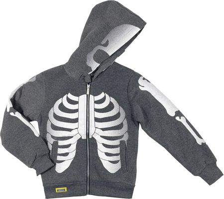 Ciepła Bluza Halloween Skeleton r 8 122 cm Grey