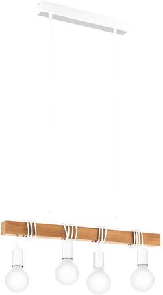 Eglo Lampa wisząca TOWNSHEND biała z drewnem 4xE27 (O-6814461)