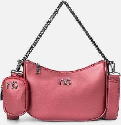 Różowa torebka na ramię z portmonetką na łańcuszku