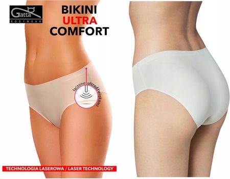 Figi Gatta Bikini Comfort laserowo cięte L beżowe