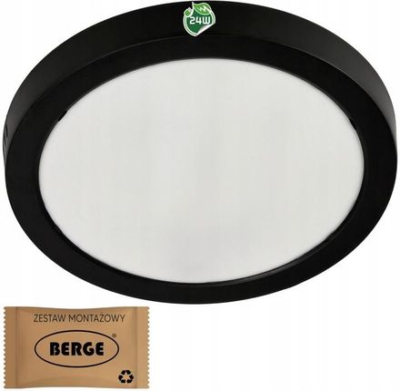 Aigostar Plafon Led Lampa Sufitowa Natynkowa 24W 2640Lm 4000K Neutral Czarna Okrągła (10Nmr)