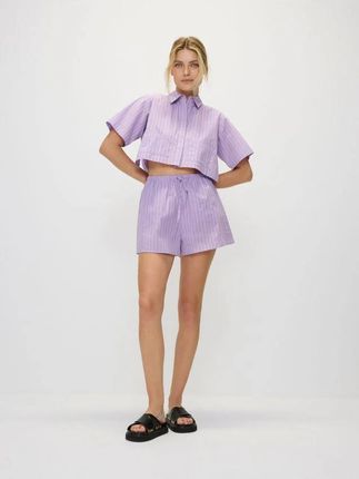 Reserved - Krótka koszula z bawełny - fioletowy