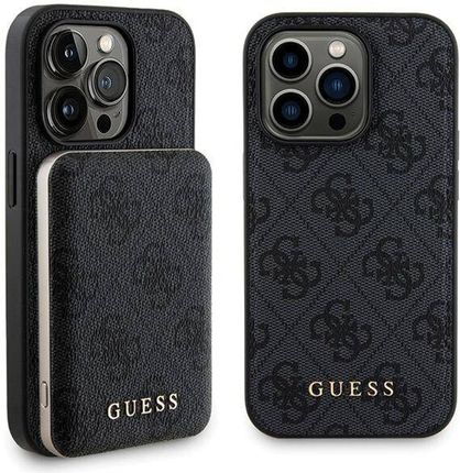 Guess Oryginalne Etui Apple Iphone 15 Pro Hardcase Powerbank Magsafe 4G Metal Logo 5000Mah Czarne