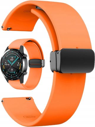 Pomarańczowy Silikonowy Magnetyczny Pasek Bransoleta 22Mm Do Zegarków 46Mm