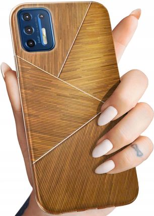 Hello Case Etui Do Motorola Moto G9 Plus Brązowe Drewniane Brown Obudowa