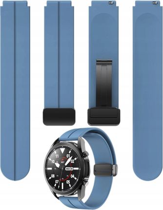 Niebieski Silikonowy Magnetyczny Pasek Bransoleta 20Mm Do Zegarków 42Mm