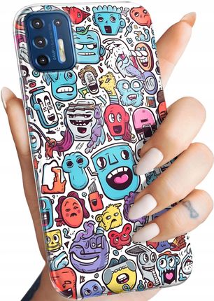Hello Case Etui Do Motorola Moto G9 Plus Doodle Zwierzęta Potwory Rysunki