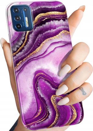Hello Case Etui Do Motorola Moto G9 Plus Różowy Marmur Purpura Róż
