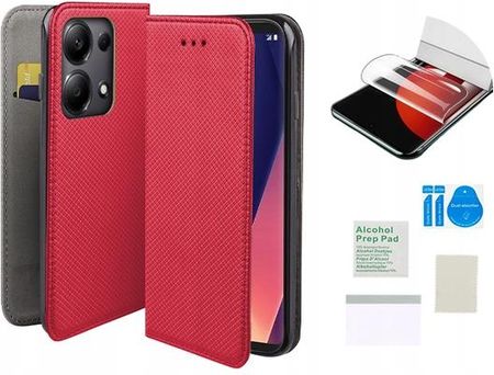 Martech Etui Z Klapką Do Xiaomi Redmi Note 13 Pro 4G Czerwony Folia Ochronna Tpu