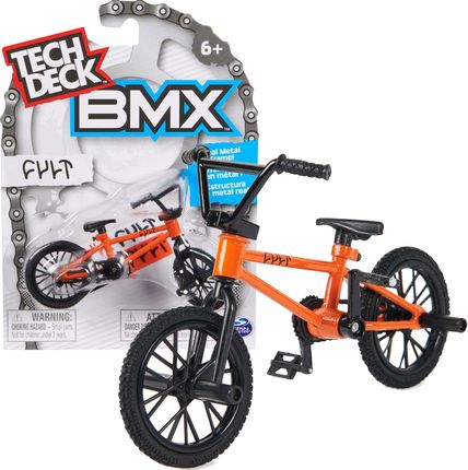 Rower mini BMX Cult pomarańczowy fingerbike + naklejki Tech Deck Spin Master
