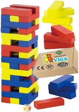 Viga Toys Drewniana Gra Wieża Z Klocków Zręcznościowa Dla Dzieci I Dorosłych 3+ Zabawka Montessori