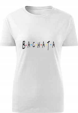 Koszulka T-shirt damska D719 Bachata Friends biała rozm S