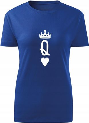 Koszulka T-shirt damska D118 Dama Queen Karty niebieska rozm XXL