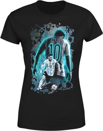 Messi Argentyna Goat Leo Damska koszulka (L, Czarny)