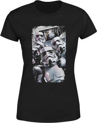 Star Wars Gwiezdne Wojny Selfie Damska koszulka (M, Czarny)