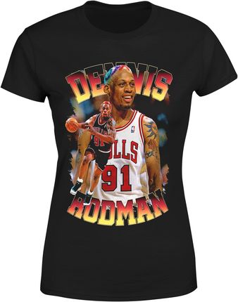 Chicago Bulls Dennis Rodman Nba Vintage Y2k Damska koszulka (S, Czarny)