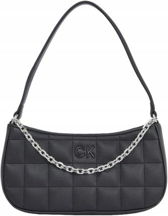 Calvin Klein Torebka Damska Square Quilt Chain Elongated Bag Czarna