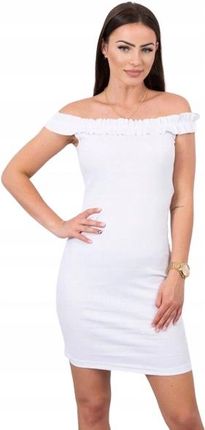 Sukienka hiszpanka z falbankami biała
