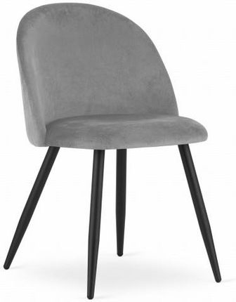 Krzesło BELLO - aksamit jasnoszare / nogi czarne x 4