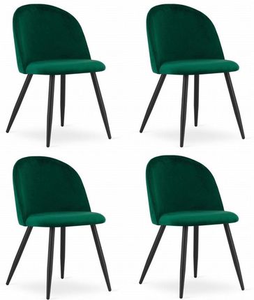 Krzesło BELLO - aksamit zieleń / nogi czarne x 4