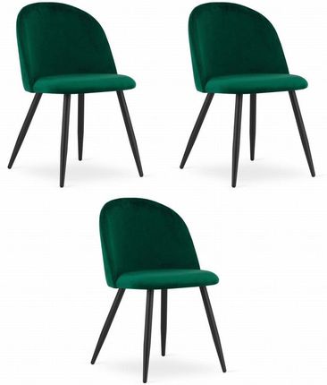 Krzesło BELLO - aksamit zieleń / nogi czarne x 3