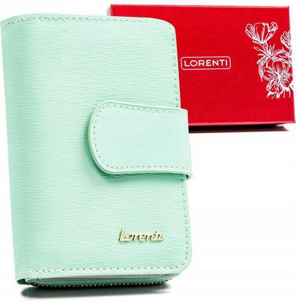 Skórzany portfel damski w orientacji pionowej zamykany na zatrzask - Lorenti