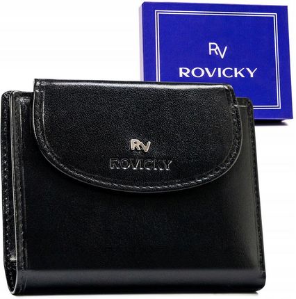 Skórzany portfel damski na zatrzask - Rovicky