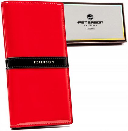 Duży portfel damski z lakierowanej skóry ekologicznej - Peterson