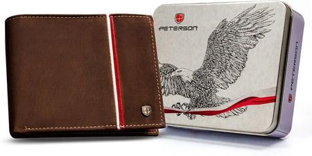 Skórzany portfel z patriotycznym akcentem - Peterson