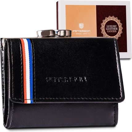 Mały, skórzany portfel damski z systemem RFID Protect - Peterson